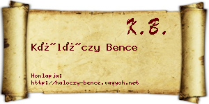 Kálóczy Bence névjegykártya