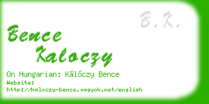 bence kaloczy business card