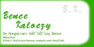 bence kaloczy business card